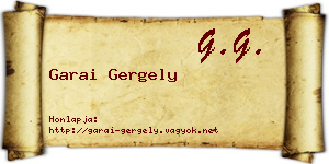 Garai Gergely névjegykártya
